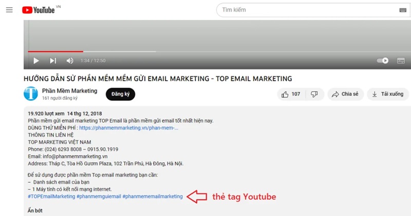 Thêm thẻ tag cho toàn bộ kênh