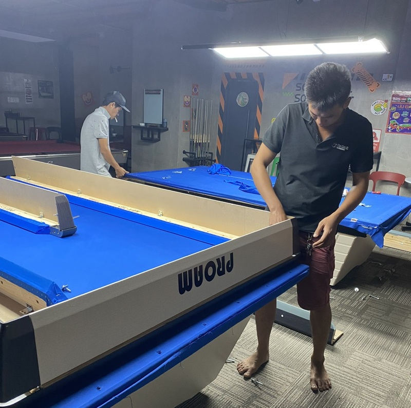 thay vải ở thành băng bida