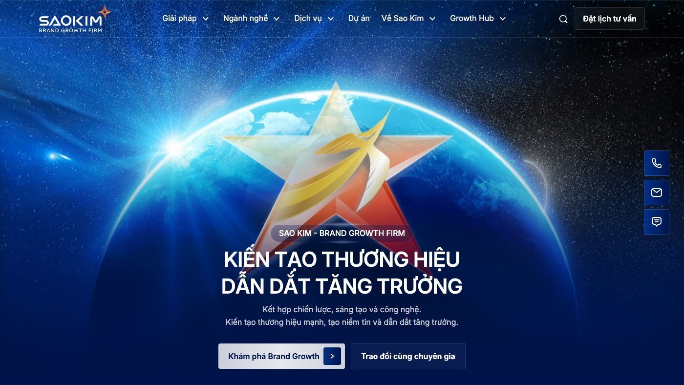 Giao diện trang chủ Sao Kim (ảnh chụp tháng 09/2026)