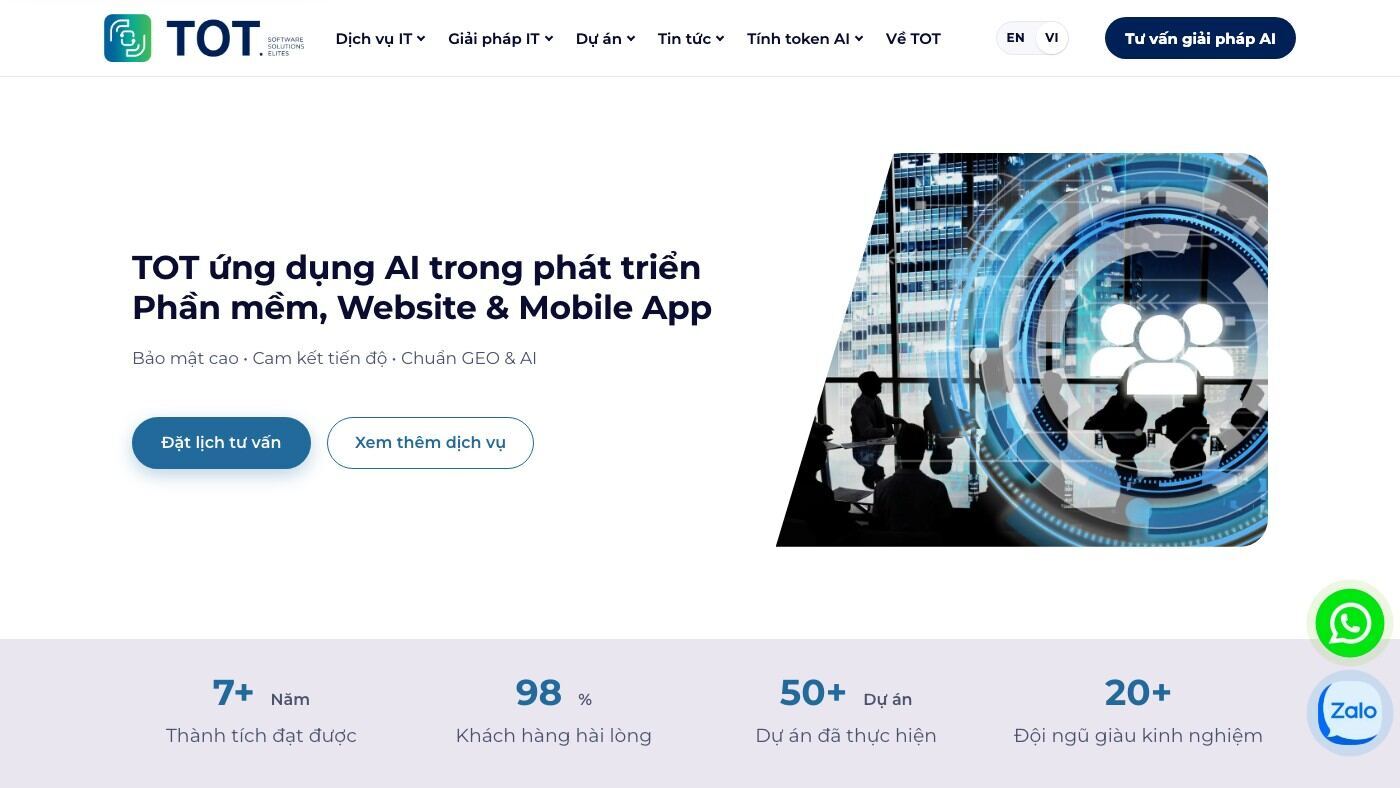 Giao diện trang chủ TOT (ảnh chụp tháng 09/2026)